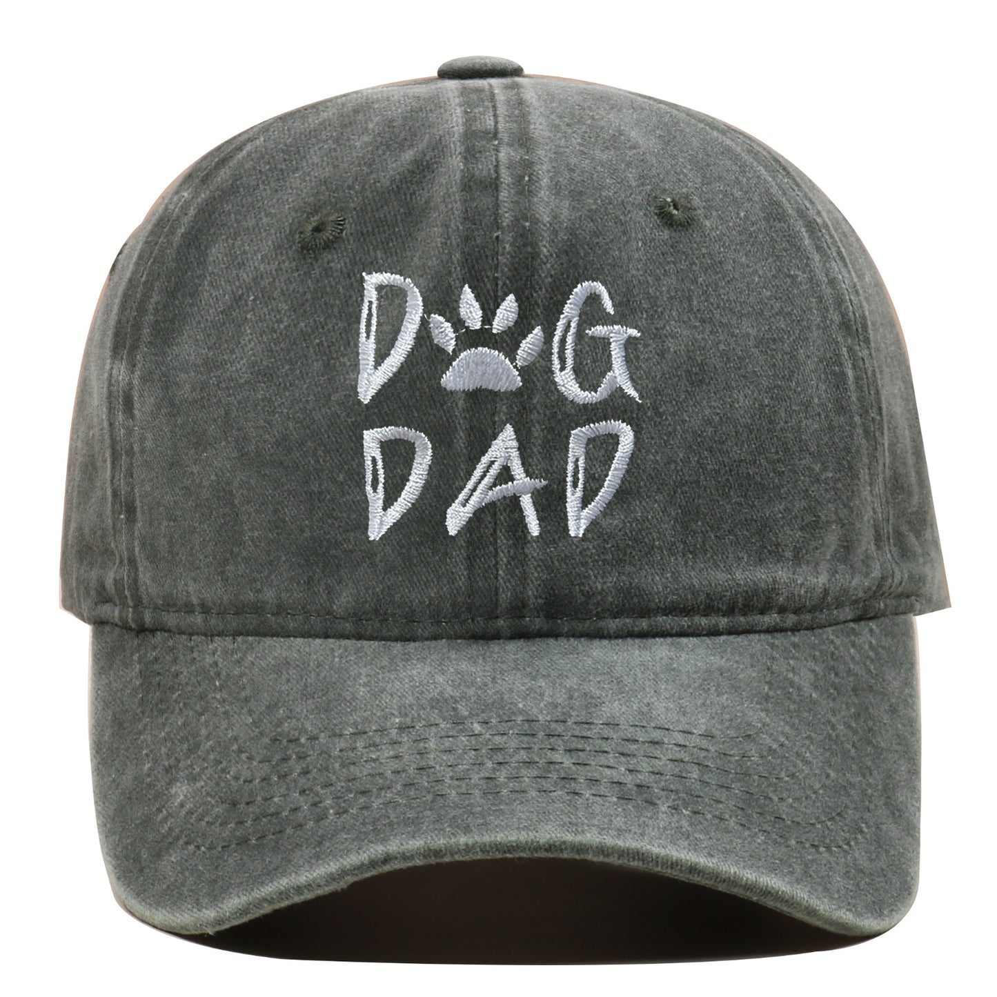 DOG MOM Embroidered Washed Baseball Cap