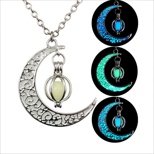 Luminous Moon Pumpkin Pendant Necklace