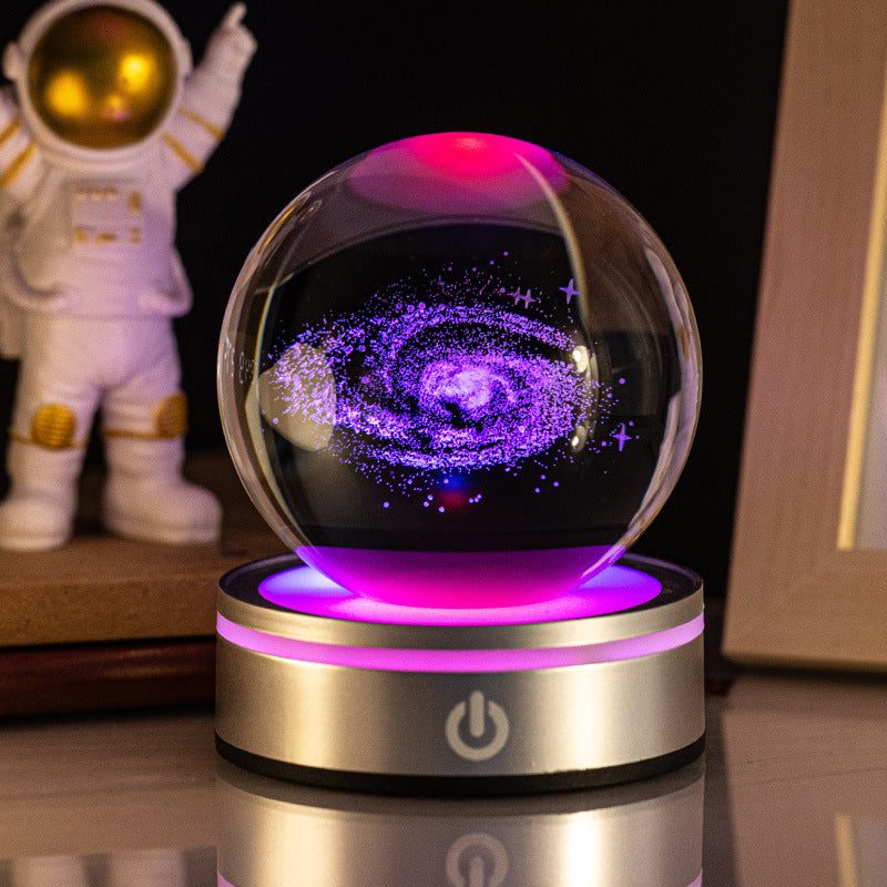 Colorful Galaxy Crystal Ball Night Light Ornament