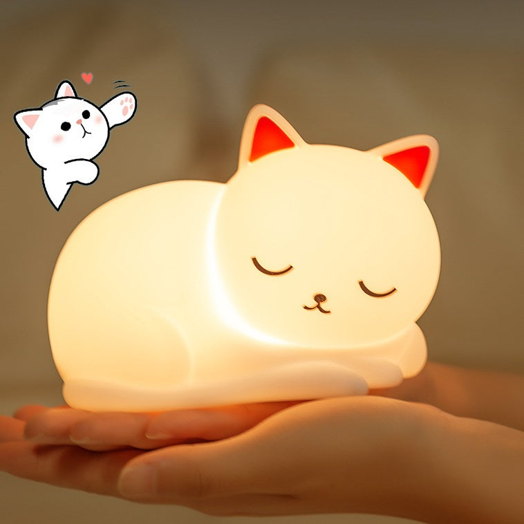 Silicone Napping Cat Night Light