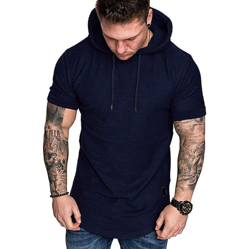 Men's Fitness Sports Hooded T-shirt Top