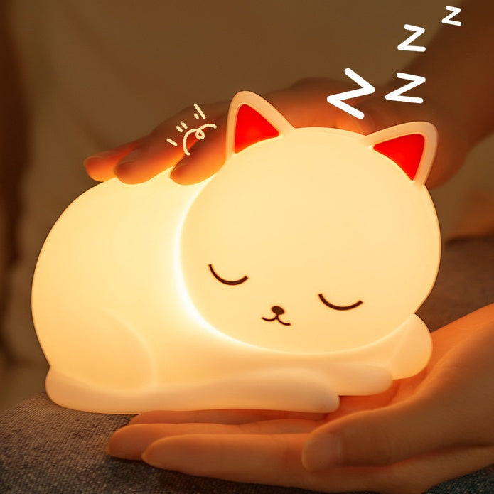 Silicone Napping Cat Night Light