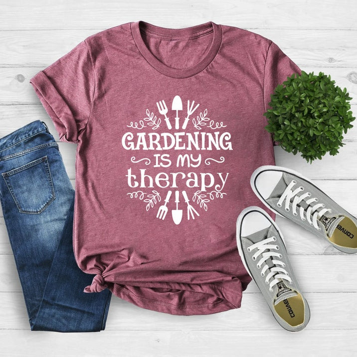 Gardening Is My Therapy Gardener T-Shirt