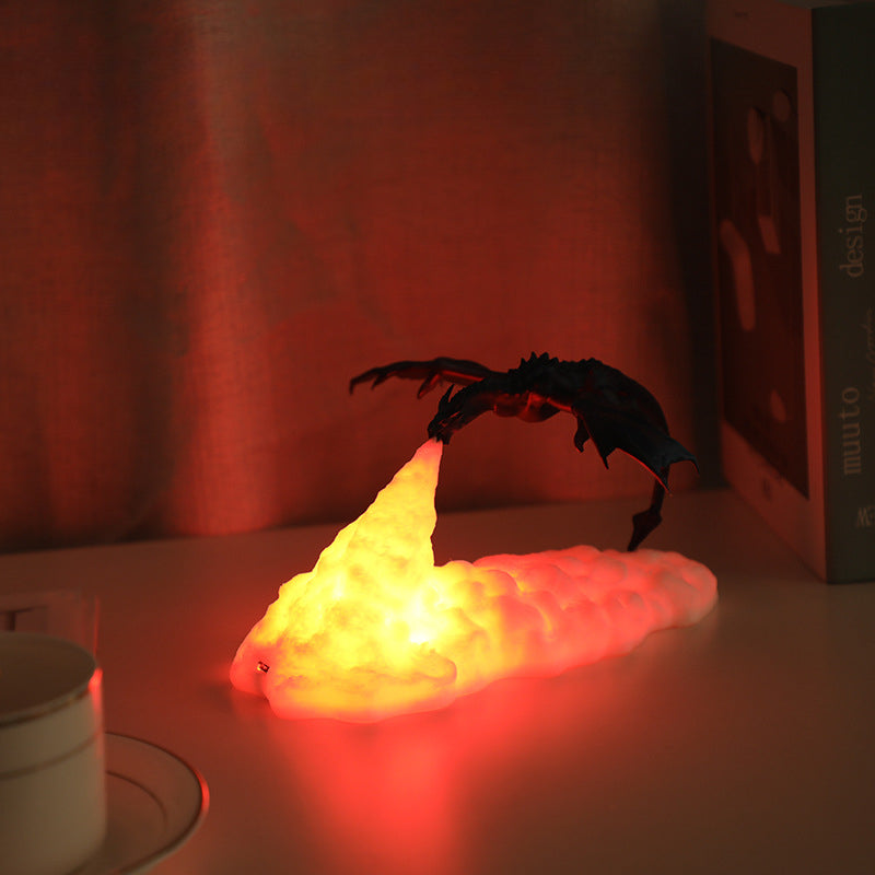 3D Printed Fire Breathing Dragon Accent Lamp
