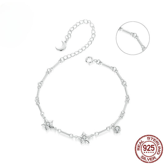 Versatile Star Sterling Silver Platinum-plated Bracelet