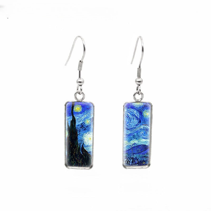 Van Gogh Painting Starry Earrings