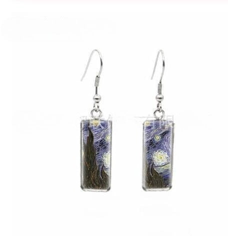 Van Gogh Painting Starry Earrings