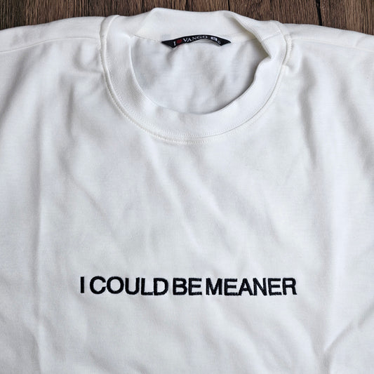 Embroidered I Could Be Meaner Sarcastic Sweater