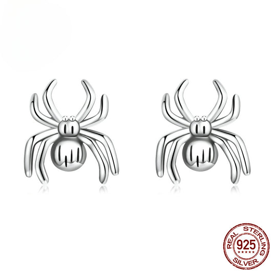 Vivid Silver S925 Spider Stud Earrings