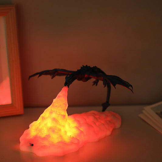 3D Printed Fire Breathing Dragon Accent Lamp