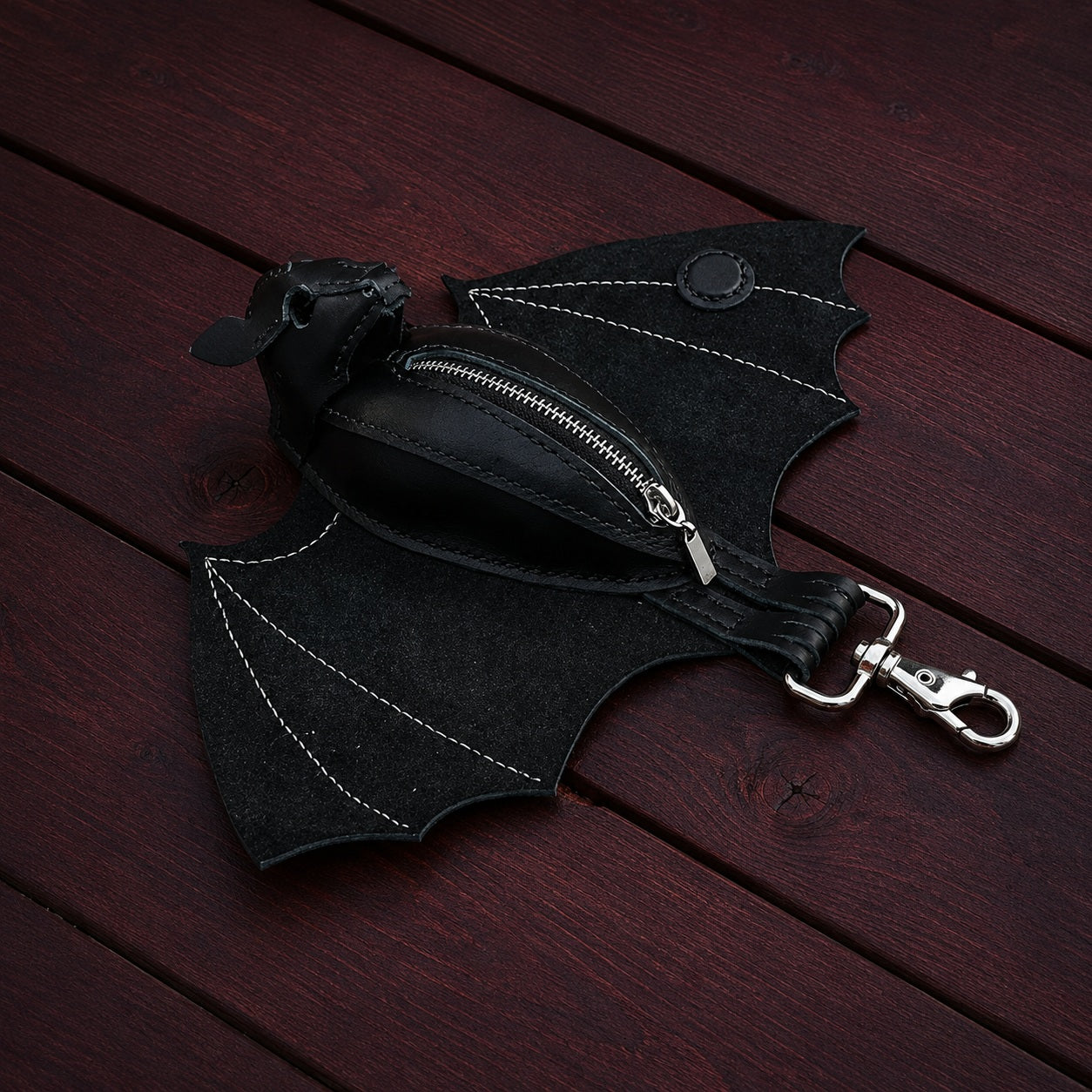 Leather Bat Coin Purse