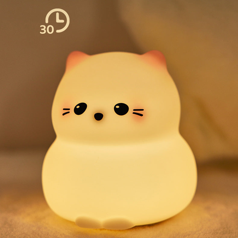 Cute Kitten Silicone Squishy Night Light