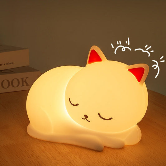 Silicone Napping Cat Night Light