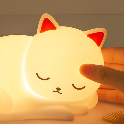 Silicone Napping Cat Night Light